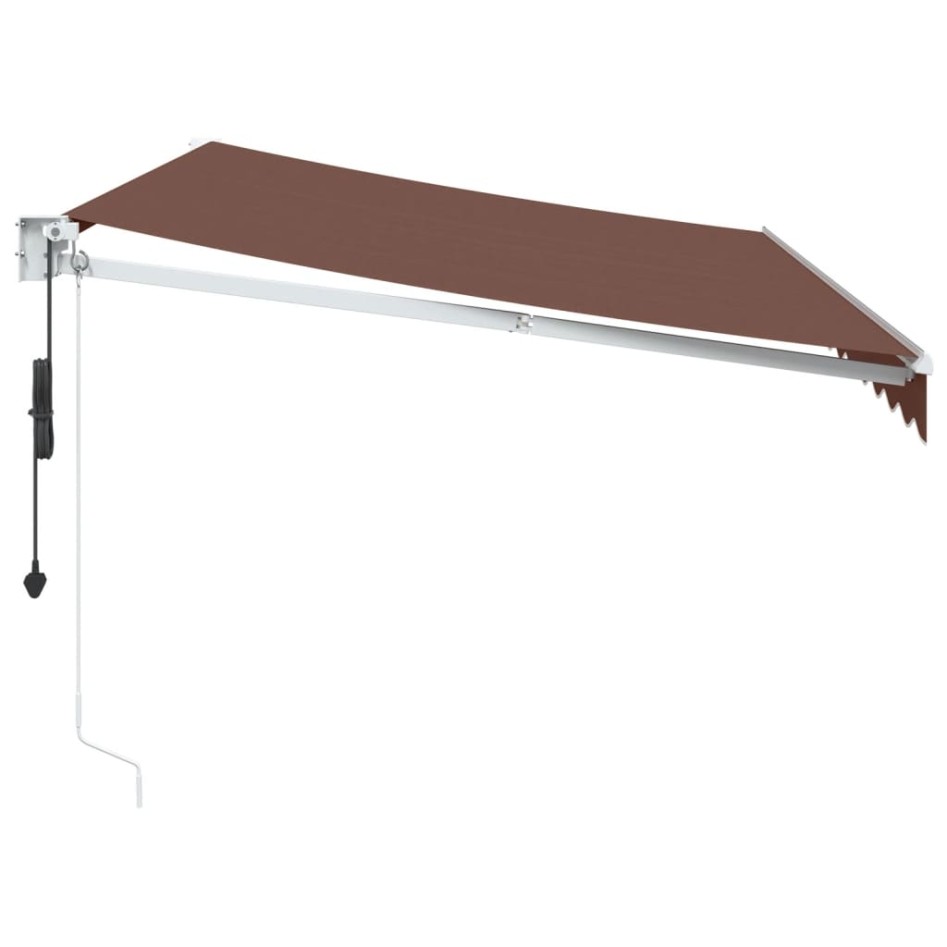 Toldo retráctil automático marrón 350x250