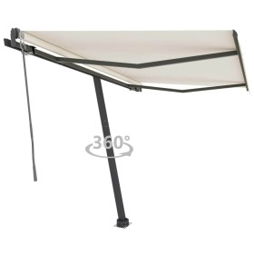 Toldo de pie automático crema 300x250