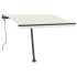 Toldo de pie automático crema 300x250