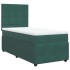 Cama box spring con colchón terciopelo verde oscuro 90x190