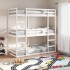 Litera triple de madera maciza de pino blanco 90x190