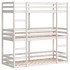 Litera triple de madera maciza de pino blanco 90x190