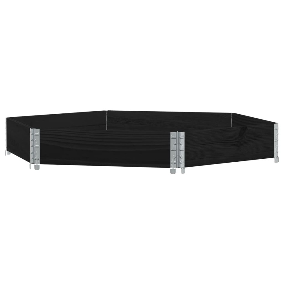 Arriate elevado hexagonal madera maciza pino negro 160x160