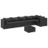 Set de muebles de jardín y cojines 7 pzas ratán sintético