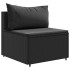 Set de muebles de jardín y cojines 7 pzas ratán sintético