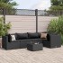 Set muebles de jardín 6 piezas y cojines ratán sintético