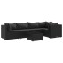 Set muebles de jardín 6 piezas y cojines ratán sintético