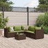 Set muebles de jardín 6 piezas y cojines ratán sintético