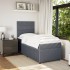 Cama box spring con colchón terciopelo gris oscuro 90x200