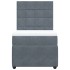 Cama box spring con colchón terciopelo gris oscuro 90x200