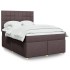 Cama box spring con colchón tela marrón oscuro 140x190