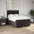 Cama box spring con colchón tela marrón oscuro 140x190