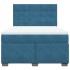 Cama box spring con colchón terciopelo azul 140x190