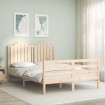 Estructura de cama de matrimonio con cabecero madera maciza