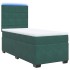 Cama box spring con colchón terciopelo verde oscuro 90x190