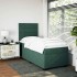 Cama box spring con colchón terciopelo verde oscuro 90x190