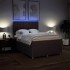 Cama box spring con colchón tela marrón oscuro 140x190