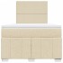 Cama box spring con colchón tela color crema 120x200