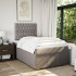 Cama box spring con colchón tela gris taupe 120x200