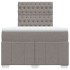 Cama box spring con colchón tela gris taupe 120x200
