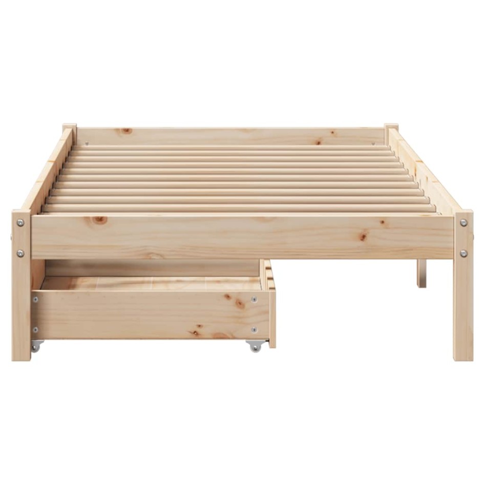 Estructura de cama sin colchón madera maciza de pino 100x200