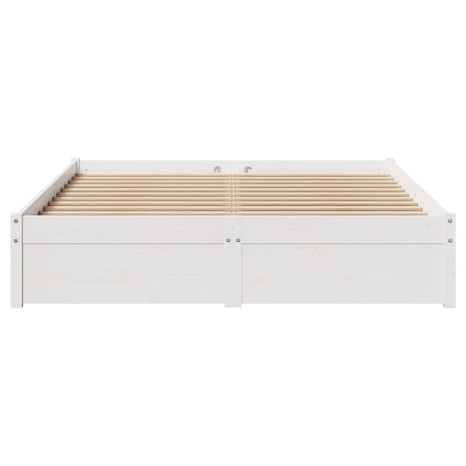 Estructura de cama sin colchón madera de pino blanca 150x200