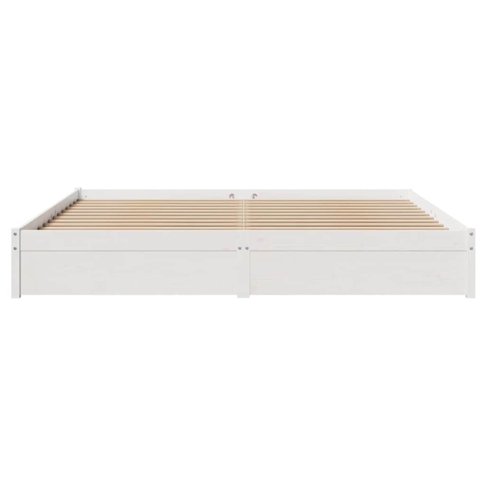 Estructura de cama sin colchón madera maciza blanca 200x200