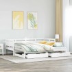 Sofá cama nido con cajones sin colchón blanco 90x200 cm
