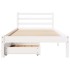 Estructura de cama sin colchón madera de pino blanca 90x200