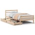 Estructura de cama sin colchón madera maciza de pino 100x200