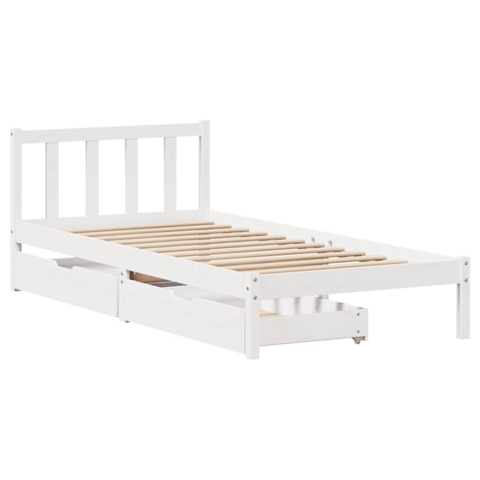 Estructura cama sin colchón madera maciza pino blanca