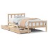 Estructura de cama sin colchón madera maciza de pino 100x200