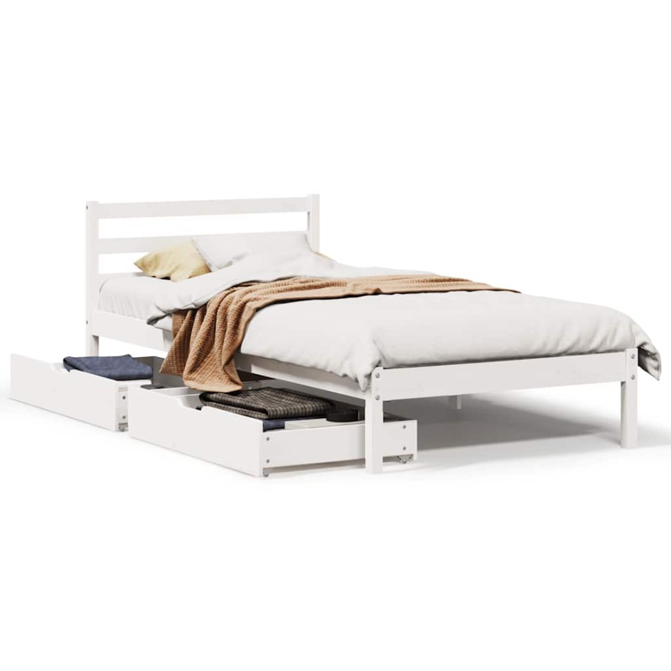 Estructura cama sin colchón madera maciza pino blanca