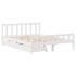 Estructura de cama sin colchón madera de pino blanca 150x200
