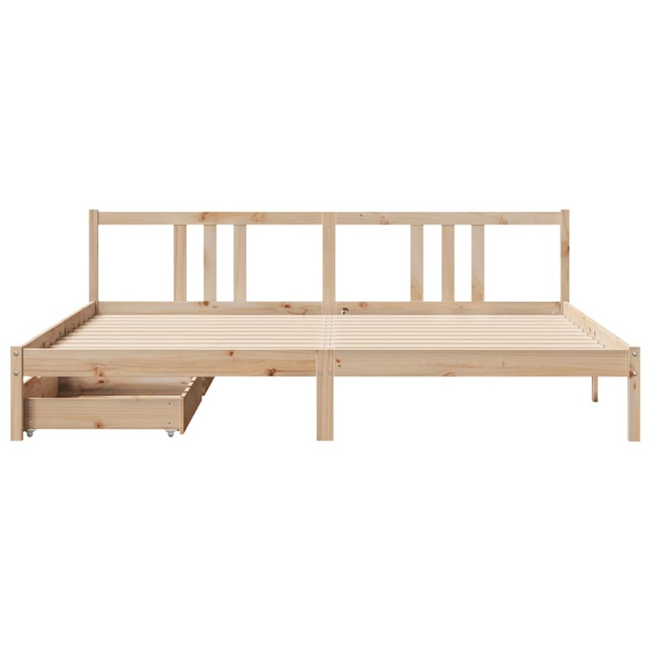 Estructura de cama sin colchón madera maciza de pino 200x200