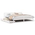 Estructura de cama sin colchón madera maciza blanca 200x200