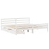 Estructura de cama sin colchón madera maciza blanca 200x200
