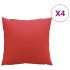 Cojines de sofá 4 unidades tela rojo 60x60