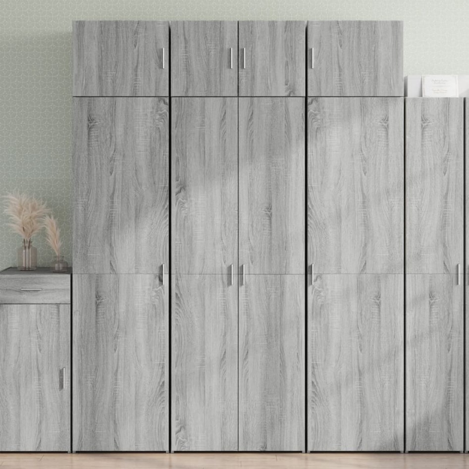 Armario de madera ingeniería gris Sonoma 70x42,5x225
