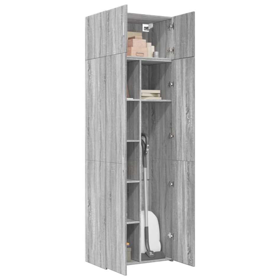 Armario de madera ingeniería gris Sonoma 70x42,5x225