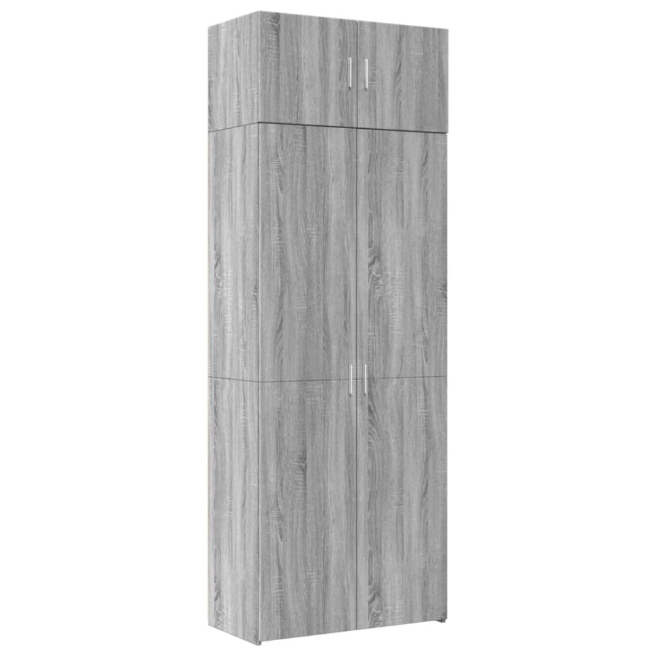 Armario de madera ingeniería gris Sonoma 80x42,5x225