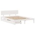 Estructura de cama con cajones madera de pino blanca 160x200