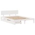 Estructura de cama con cojines madera de pino blanca 140x190