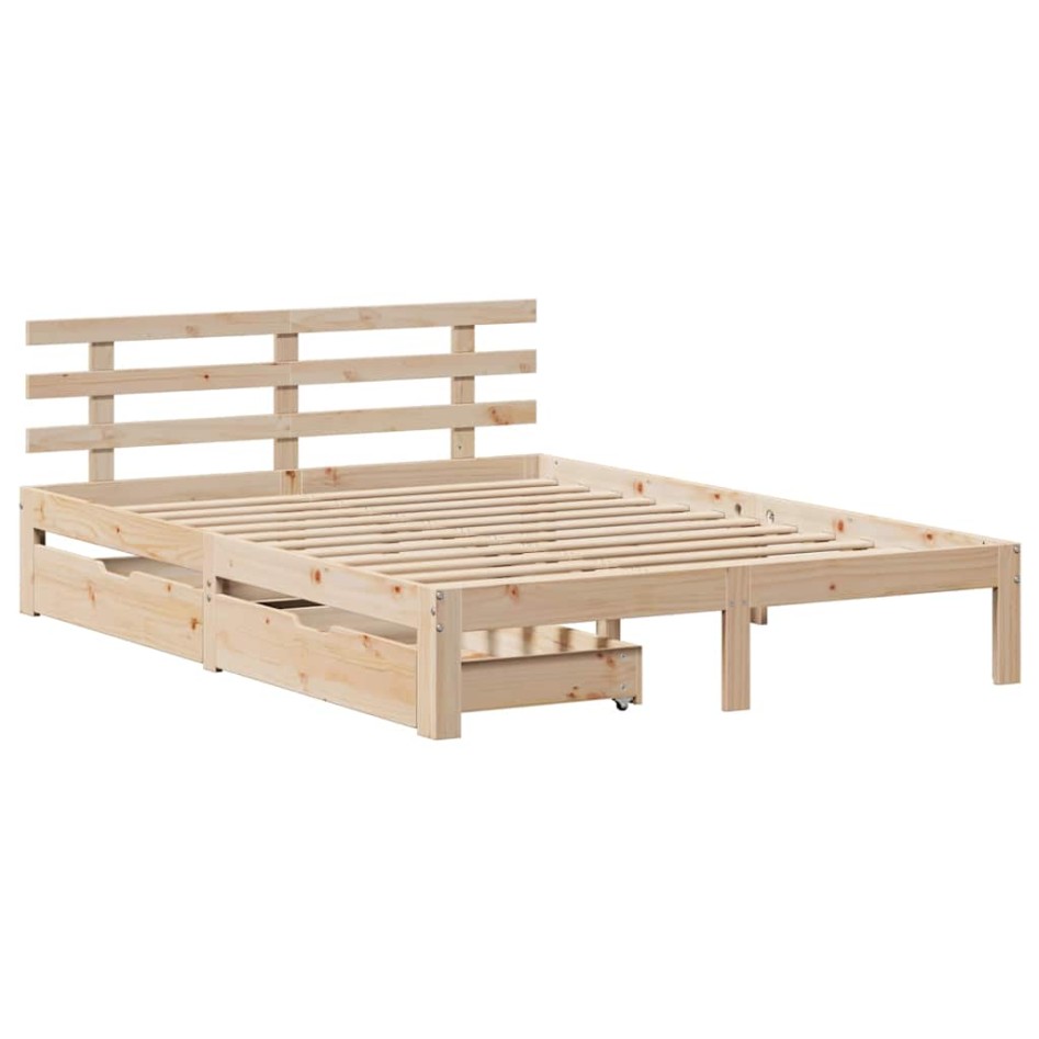 Estructura cama con cajones madera de pino maciza 140x200
