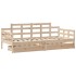Sofá cama con cajones madera maciza de pino 90x200