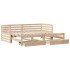 Sofá cama con cajones madera maciza de pino 90x200