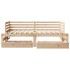 Sofá cama con cajones madera maciza de pino 90x200