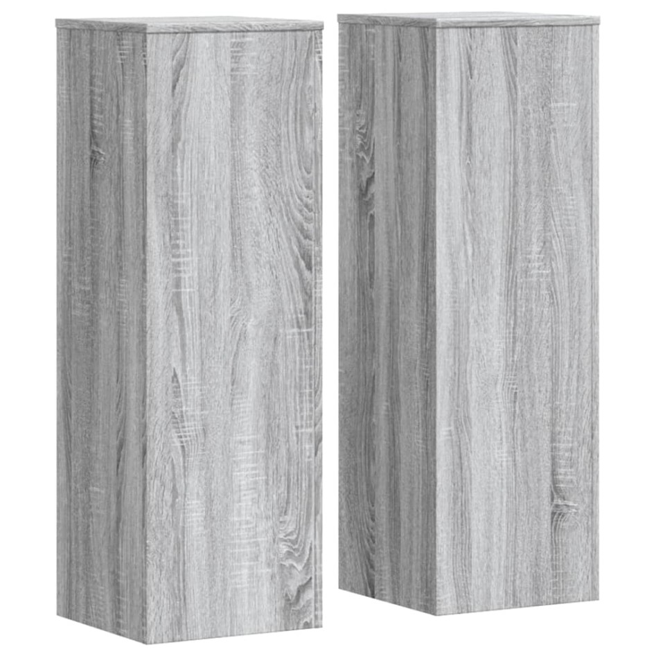 Soportes para plantas 2 uds madera gris Sonoma 33x33x100