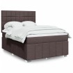 Cama box spring con colchón tela marrón oscuro 140x190 cm
