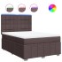 Cama box spring con colchón tela marrón oscuro 140x190